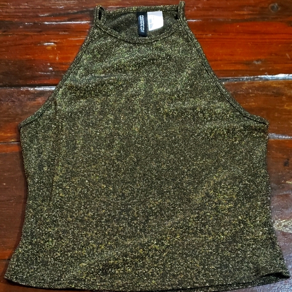 H&M divided high neck metallic crop top Small - Picture 1 of 5